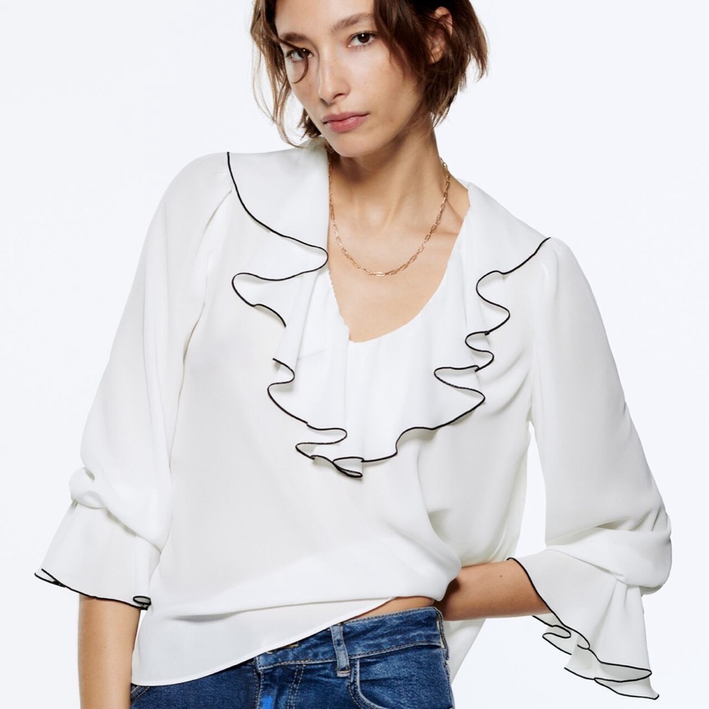 Zara Double Ruffle Shirt